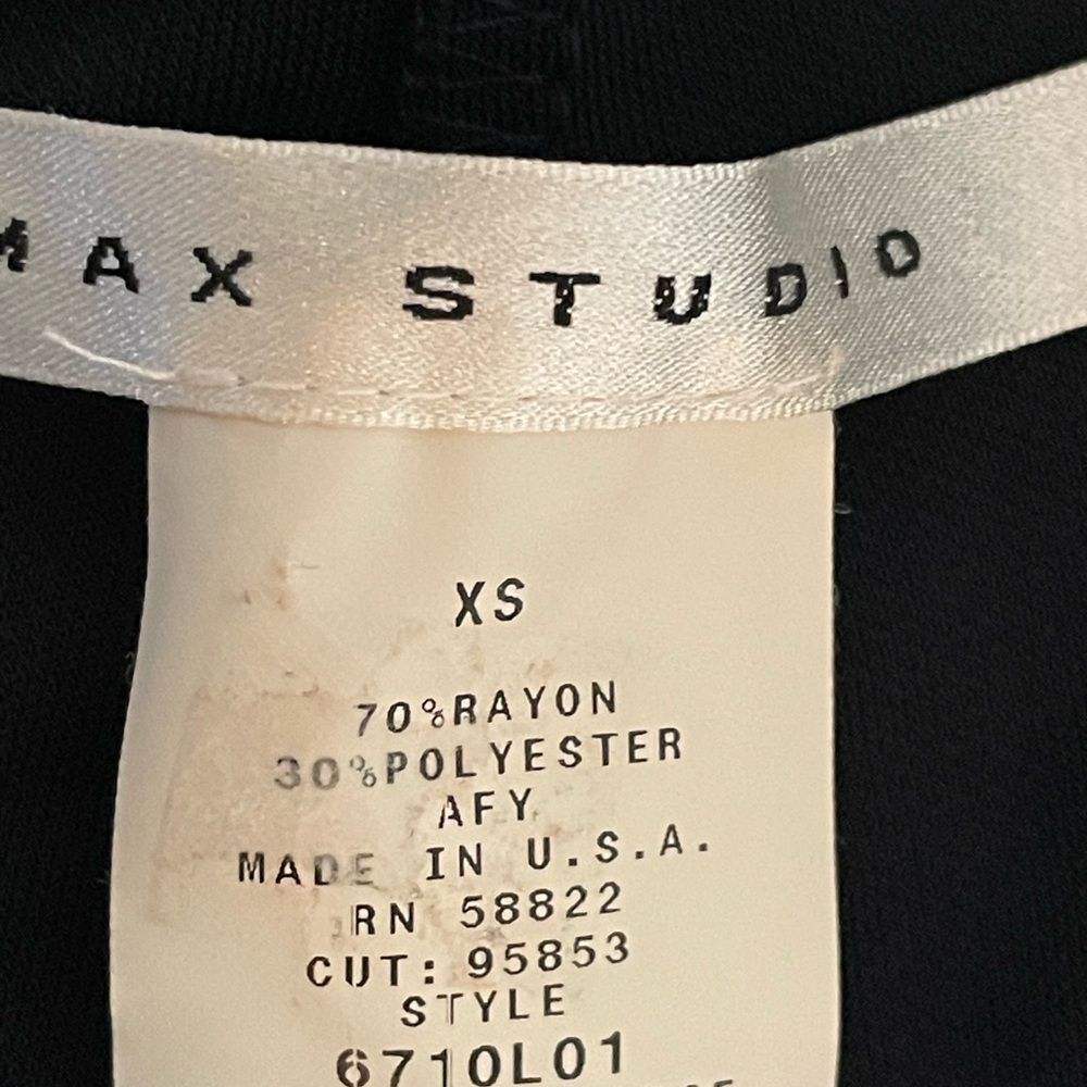 VTG: Max Studio Trouser Pants Mid Rise Wide Leg Elastic Waist Dark Navy Blue - Picture 4 of 8
